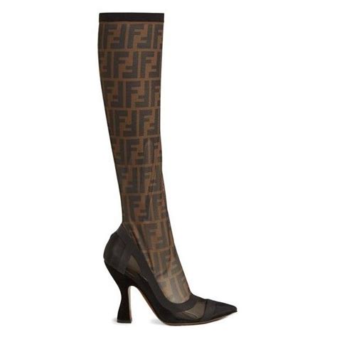 fendi block heel sock over the knee boots